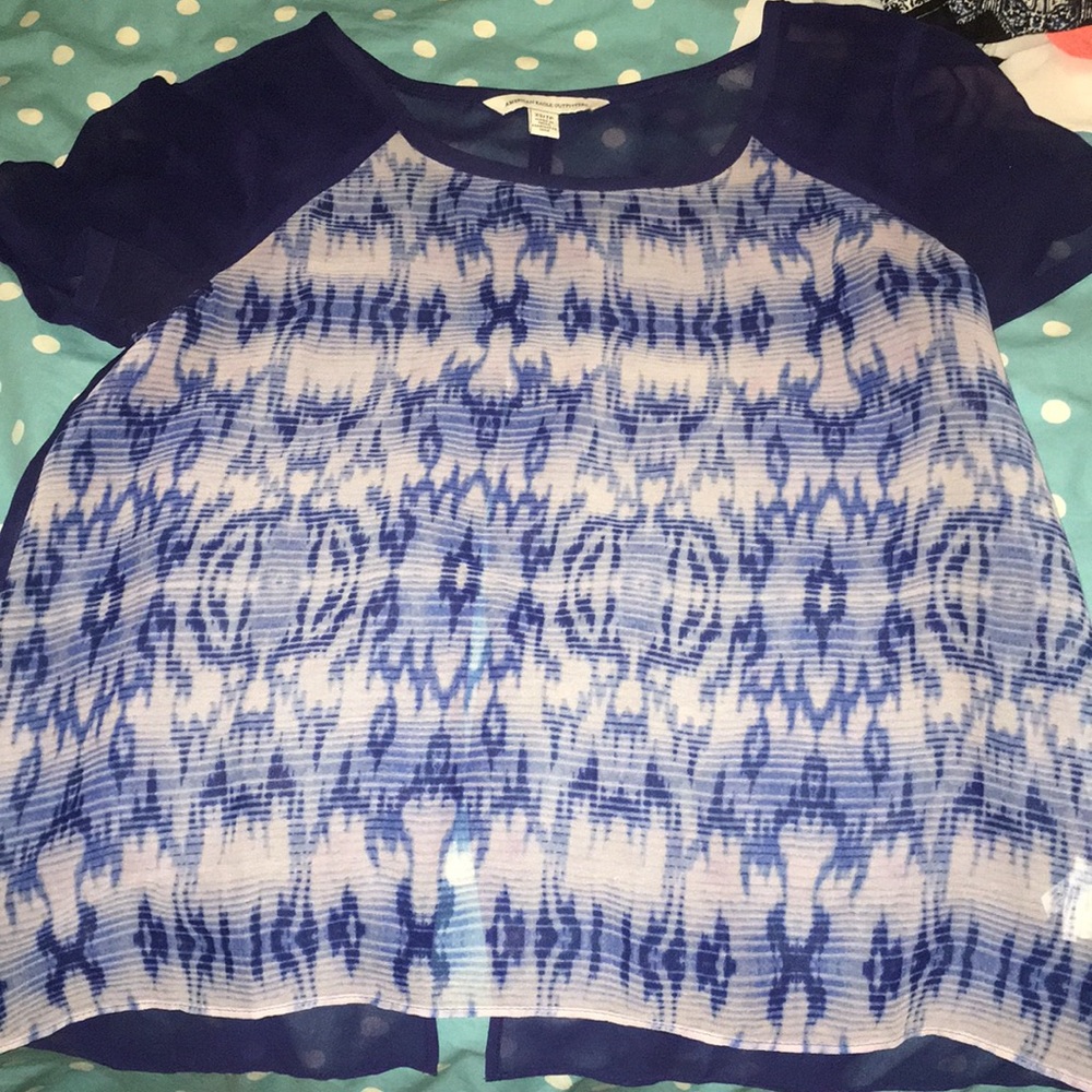Blue and lavender blouse